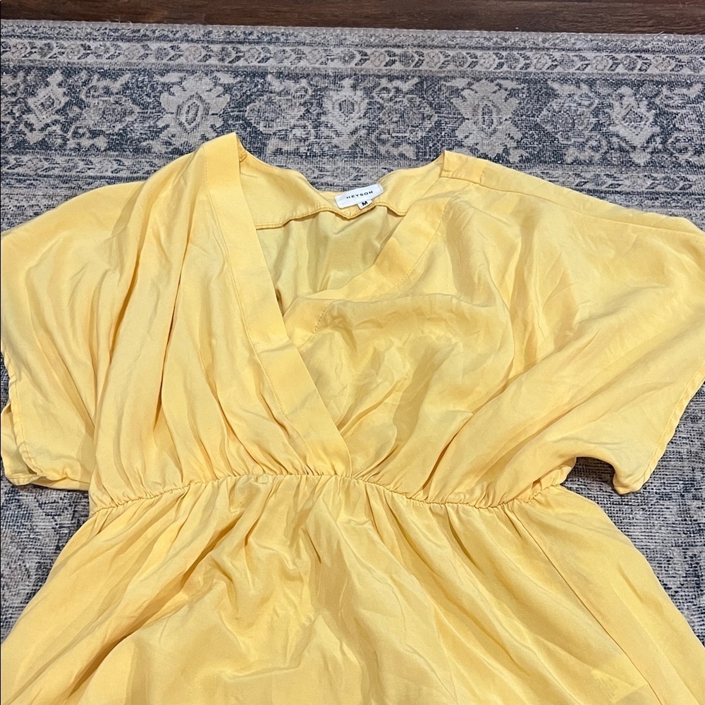 Heyson Yellow‎ V-Neck Blouse